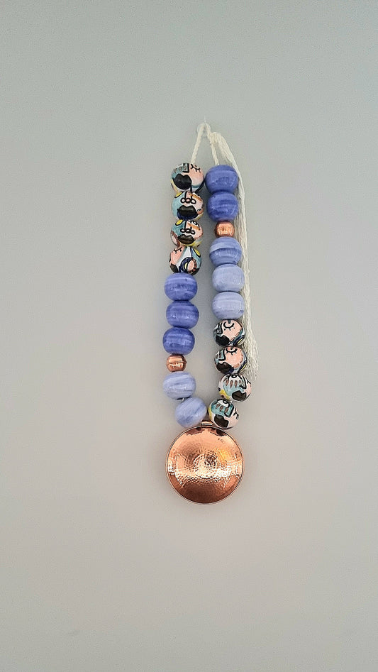 COLLIER MURAL Multi Faces Violet