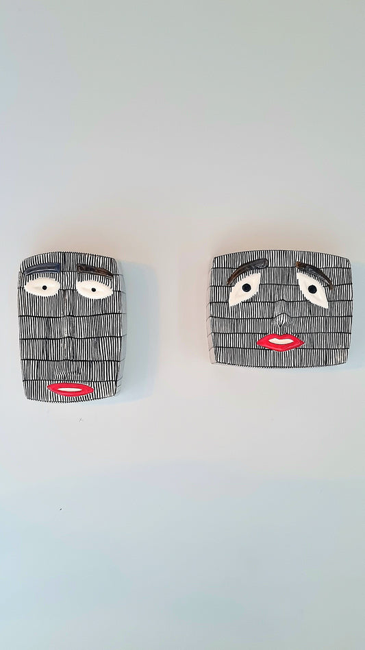COUPLE MASQUES CARRÉS  Noir&Blanc TL